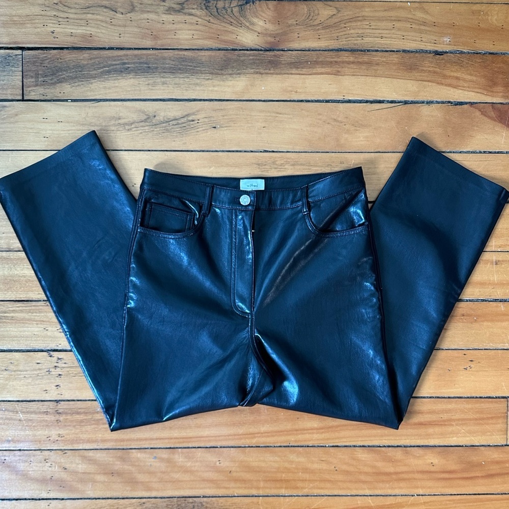 Aritzia Wilfred Black Faux Leather Pants​